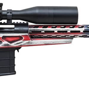 Howa HCRA72507USKMDT M1500 APC Chassis 6.5 Creedmoor 24" Blued Heavy Barrel 10+1 (3 Mags), American Flag Cerakote 6 Position Luth-AR MBA-4 w/Aluminum Chassis Stock, Includes Bipod and Grips