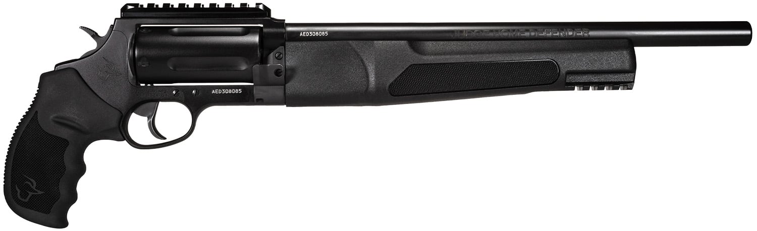 Taurus 2JHD441013MAG Judge Home Defender Medium Frame 45 Colt (LC)/410 Mag 5rd, 13" Matte Black Steel Barrel, Cylinder & Frame w/Picatinny Rail, Black Rubber Grip, Exposed Hammer
