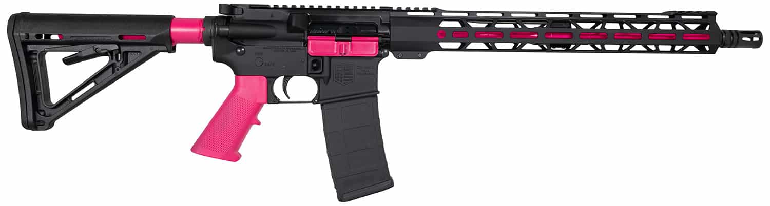 Diamondback DB175AK591 DB15 5.56x45mm NATO 16" 30+1, Black with Prison Pink Accents, Carbon Lower, 15" M-Lok Handguard, Magpul Carbine Stock, A2 Grip