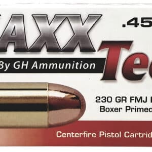 MaxxTech PTGB45B Brass Pistol 45ACP 230gr Full Metal Jacket 50 Per Box/10 Case