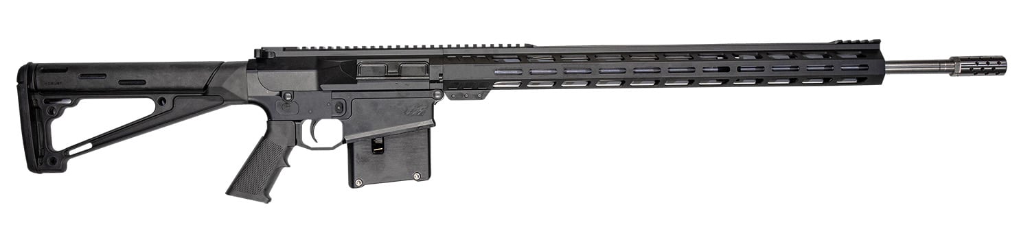 Great Lakes Firearms GL10LA270SSBLK AR-10 270 Win 5+1 24", Black, 20" M-Lok Handguard Fixed Hogue OverMolded Stock, A2 Grip, Muzzle Brake