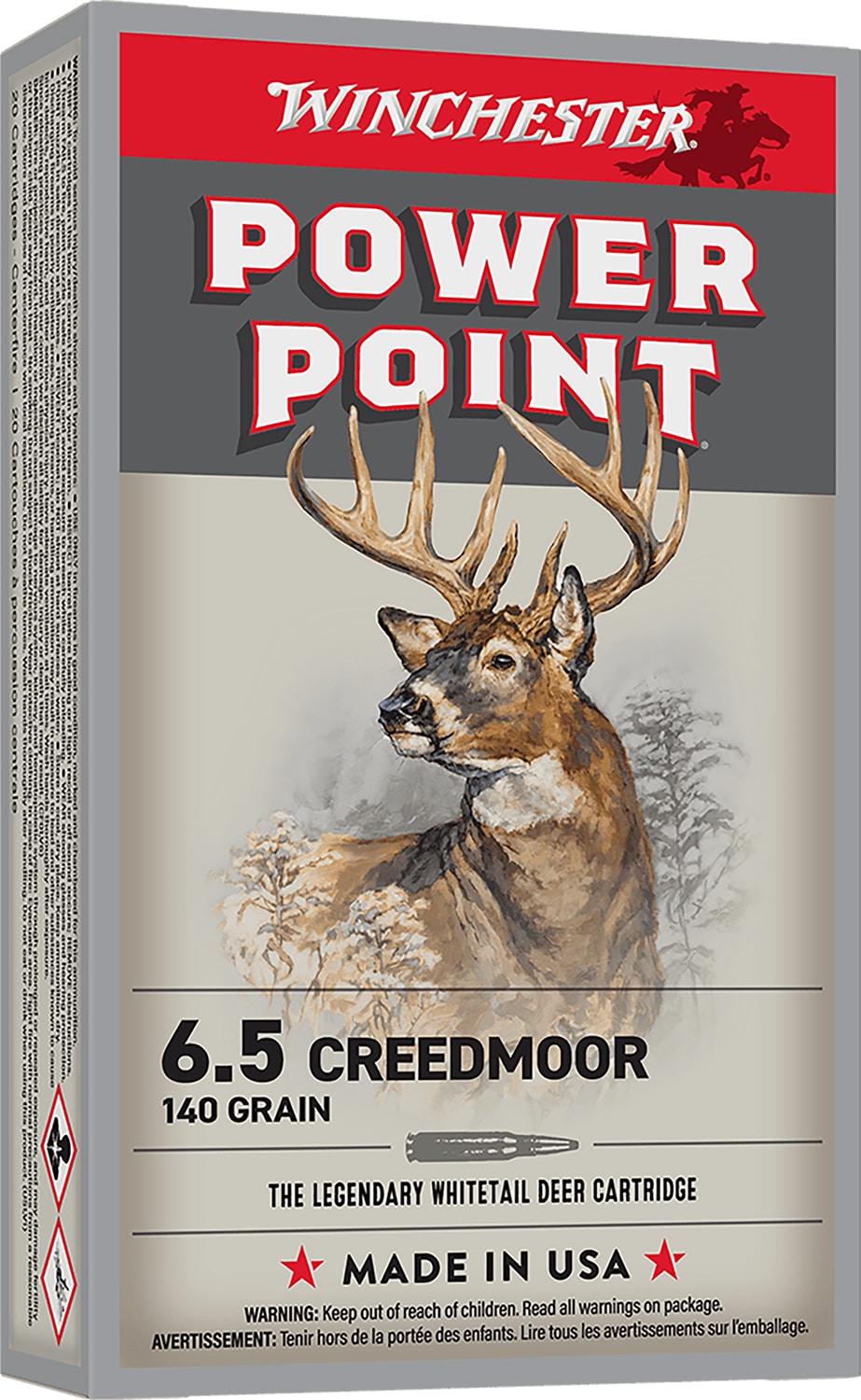 Winchester Ammo X652 Power-Point 6.5Creedmoor 140gr 20 Per Box/10 Case