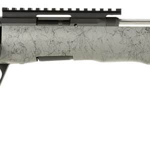 Savage Arms 70518 B Series TimberLite 22 WMR 10+1 18" Carbon Fiber Threaded Barrel, Matte Black Picatinny Rail Carbon Steel Receiver, Gray w/Black Webbing Fixed Thumbhole Synthetic Stock