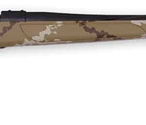 Weatherby VHH243NR4B Vanguard Outfitter Full Size 243 Win 4+1 24" Black Cerakote #2 Fluted/Threaded Barrel & Drilled & Tapped Steel Receiver Tan w/Brown & White Sponge Monte Carlo Synthetic Stock