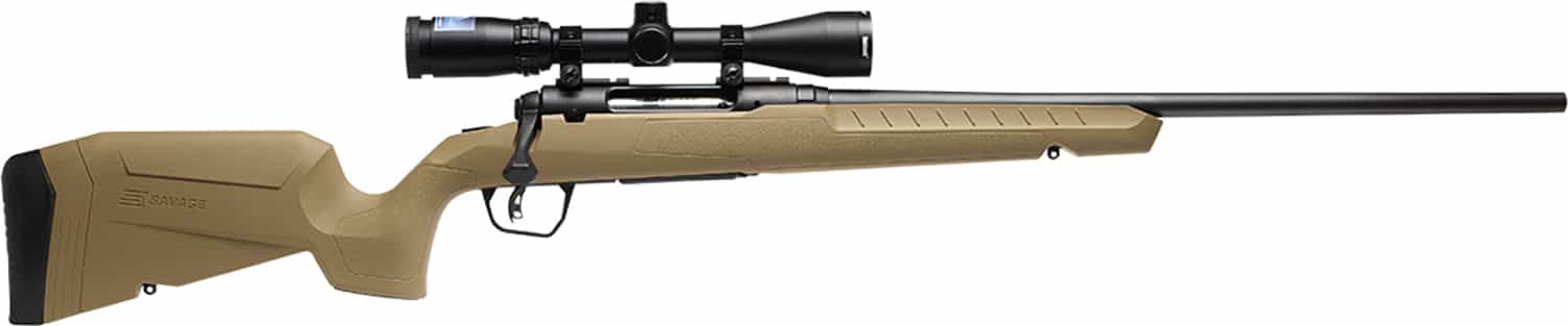 Savage Arms 32165 Axis 2 XP Combo Full Size 308 Win 4+1 22" Black Sporter Barrel, Black Carbon Steel Receiver Drilled & Tapped, Flat Dark Earth Fixed Synthetic Stock, Weaver 3-9x40mm Scope, Right Hand