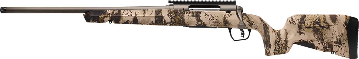 Savage Arms 32346 Axis 2 Pro Compact 6.5 Creedmoor 4+1 20" Gun Metal Bronze Cerakote Heavy Sporter Threaded Barrel & Picatinny Rail Carbon Steel Receiver, Fixed Western Camo Synthetic Stock, Left Hand