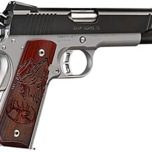 Kimber Mfg, Inc 3000233 Camp Guard  10mm Auto 8+1 5" Stainless Match Grade Barrel, Matte Black Serrated Stainless Steel Slide, Satin Silver Stainless Steel Frame w/Beavertail, Rosewood Grip