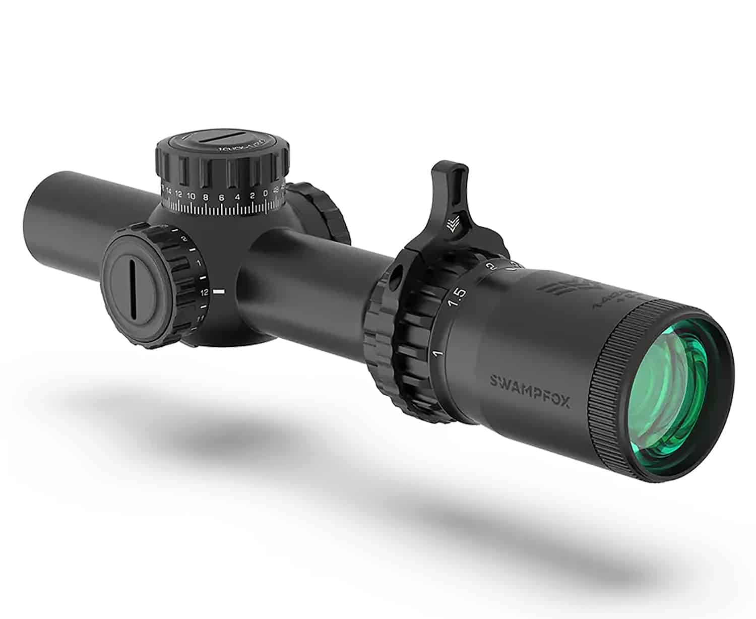 Swampfox Optics THK14241GF Tomahawk II Black 1-4x 24mm 30mm Tube Bright Fiber Optic Green Reticle