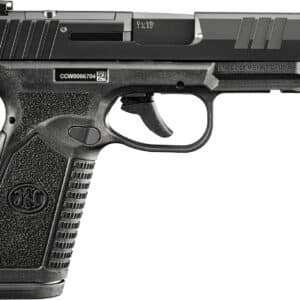 FN 66101759Micro-Compact Frame 9mm Luger 18+1 3.80" Black Target Crown Steel Barrel, Black PVD Optic Cut/Serrated Stainless Steel Slide & Polymer Frame w/Picatinny Rail, Interchangeable Backstrap Grip