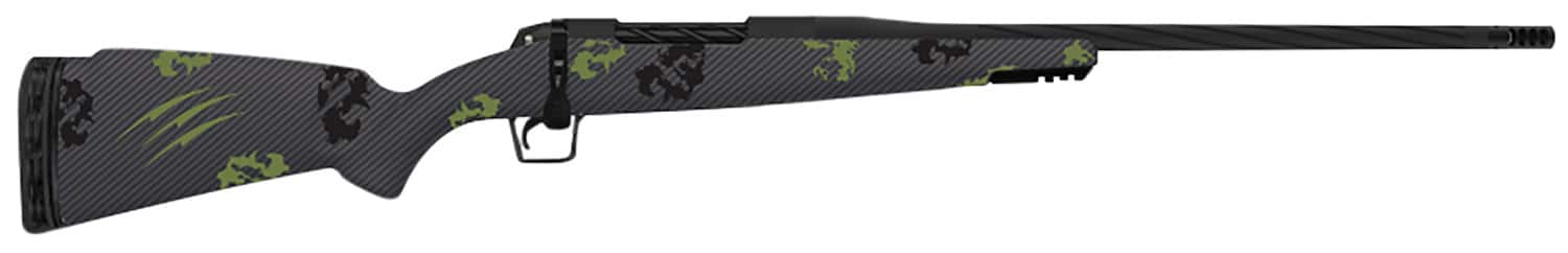 Fierce Firearms TWROG7MMBC20BF Twisted Rogue 7mm BC 20" Armour Lube Black Steel Threaded Barrel, Drilled & Tapped Steel Receiver, LR Negative Comb Forest Camo Carbon Fiber Stock