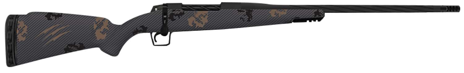 Fierce Firearms TWROG300PRC22BT Twisted Rogue 300 PRC 22" Armour Lube Black Steel Threaded Barrel, Drilled & Tapped Steel Receiver, LR Negative Comb Trophy Camo Carbon Fiber Stock