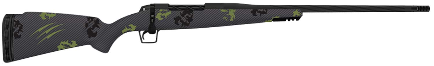 Fierce Firearms TWROG300WIN20BF Twisted Rogue 300 Win 20" Armour Lube Black Fluted Threaded Barrel, Drilled & Tapped Steel Receiver, LR Negative Comb Forest Camo Carbon Fiber Stock