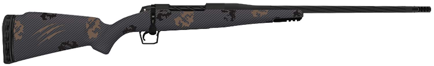 Fierce Firearms TWROG300WIN22BT Twisted Rogue Mini 300 Win Armour Lube Black Steel Threaded Barrel, Drilled & Tapped Steel Receiver, LR Negative Comb Trophy Camo Carbon Fiber Stock