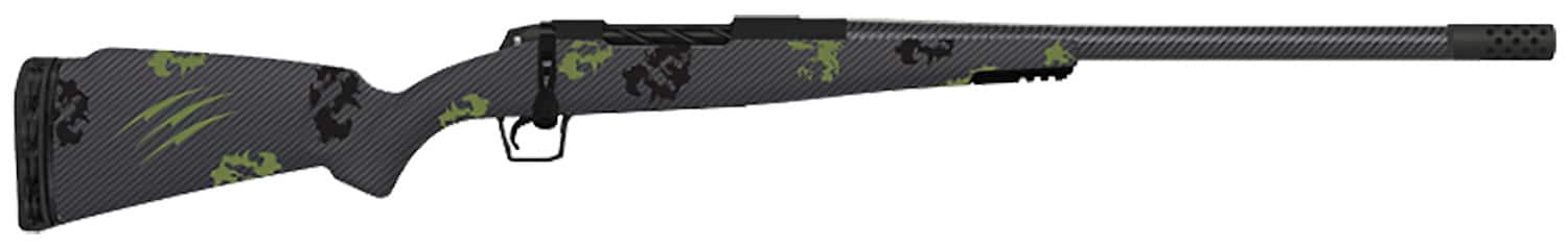 Fierce Firearms TWTROG300PRC22BF Twisted TI Rogue 300 PRC 22" Black Cerakote Steel Threaded Barrel, Black Cerakote Drilled & Tapped Titanium Receiver, LR Negative Comb Forest Camo Carbon Fiber Stock