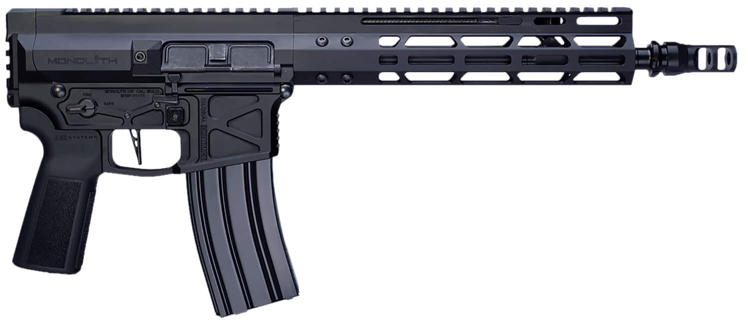 Global Ordnance LLC 197892003230 Monolith 15P 5.56x45mm NATO 30+1 12.50" Black Mono Barrel, M-LOK Handguard, Black Aluminum Picatinny Rail Receiver, Rear Picatinny Rail, B5 P-Grip 23 Grip