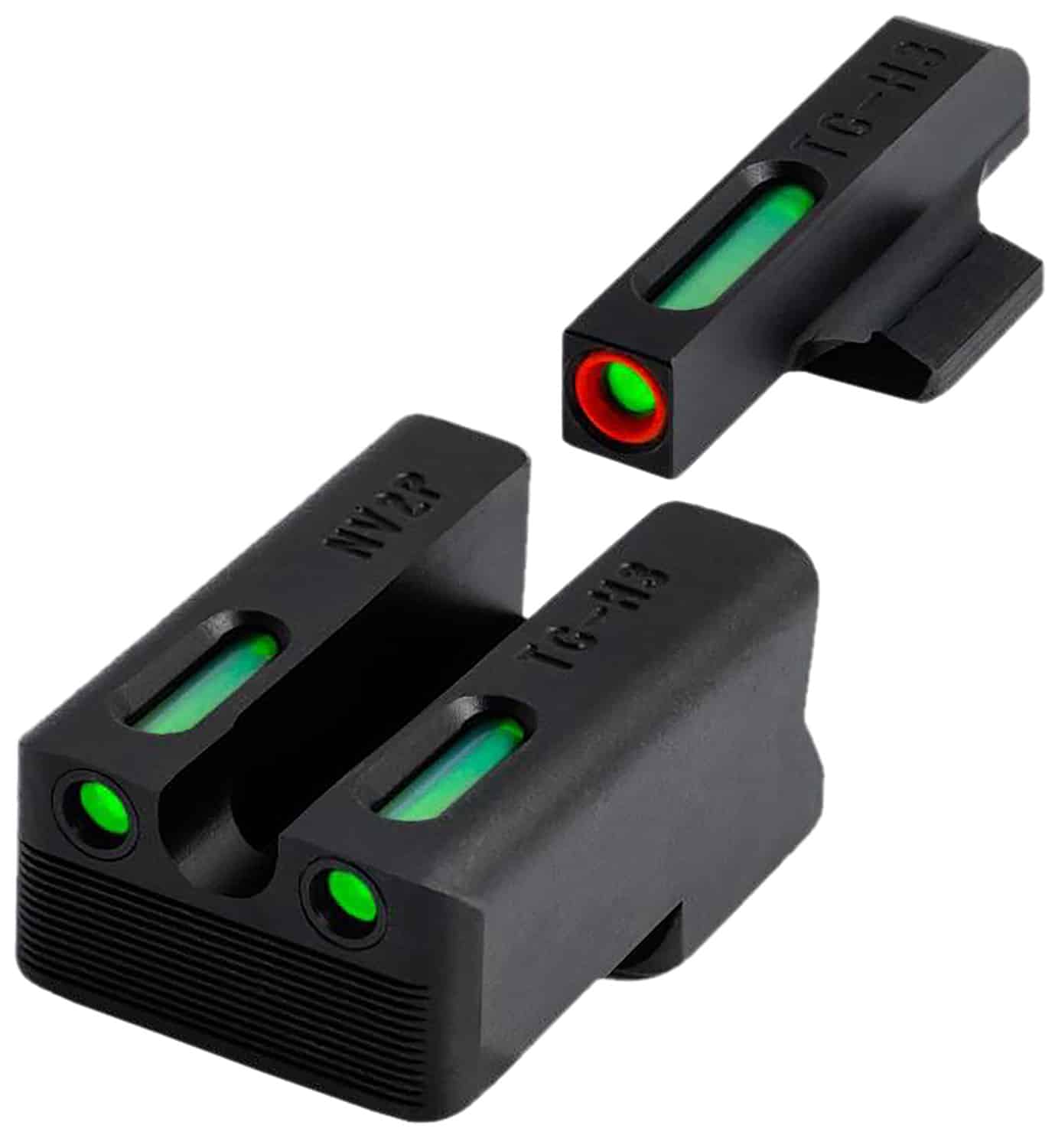 TruGlo TGTG13NV2PC TFX Pro Green Tritium & Fiber Optic Orange Outline Front Sight Green Tritium & Fiber Optic Rear Sight