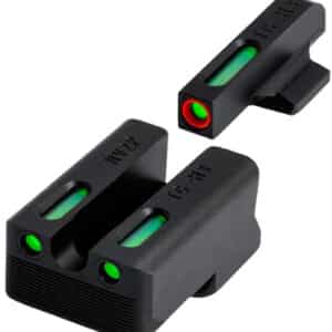 TruGlo TGTG13RS3PC TFX Pro  Green Tritium & Fiber Optic Orange Outline Front Sight Green Tritium & Fiber Optic Rear Sight