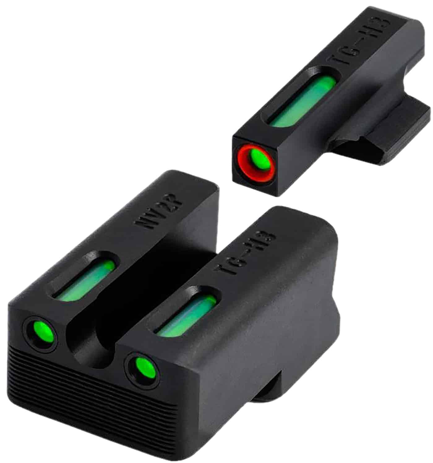 TruGlo TGTG13RS3PC TFX Pro Green Tritium & Fiber Optic Orange Outline Front Sight Green Tritium & Fiber Optic Rear Sight