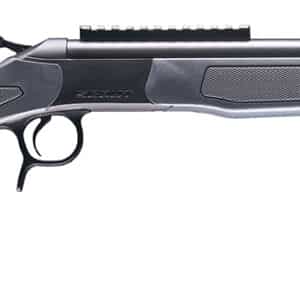 CVA CR4446 Scout  Compact 300 Blackout 1rd 16.50" Blued Threaded Barrel, Blued Picatinny Rail Receiver, Stealth Gray Fixed Synthetic Stock