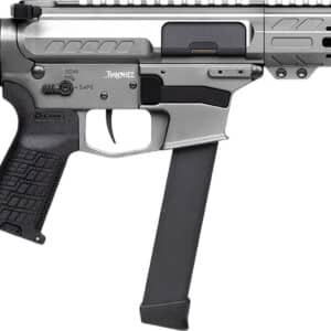 CMMG 99A520FTNG Banshee FE MkGs 9mm Luger 33+1 8" Black Nitride Threaded Barrel, M-LOK Handguard, Tungsten Cerakote Aluminum Receiver w/Picatinny Rail, Black Polymer CMMG RipBrace, CMMG Zeroed Grip