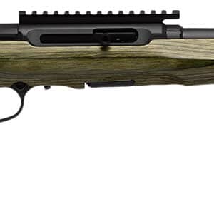 Savage Arms 47258 A Series Full Size 22 LR 10+1 18" Matte Black Spiral Fluted Threaded Barrel, Matte Black Carbon Steel Receiver w/ Picatinny Rail, OD Green Fixed Laminate Stock, Right Hand