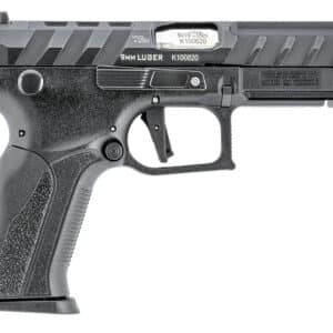 Grand Power 8588005808668 Q100 Mk23 9mm Luger 15+1 4.25" Stainless Rotating Barrel, Black Steel Optic Ready/Serrated Slide, Black Steel Frame w/Accessory Rail & Beavertail, Textured Grip