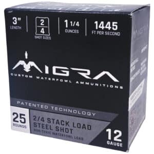 Migra Ammunitions M12SS24 Staxd  12Gauge 3" 1 1/4oz 2/4 Shot 25 Per Box/10 Case