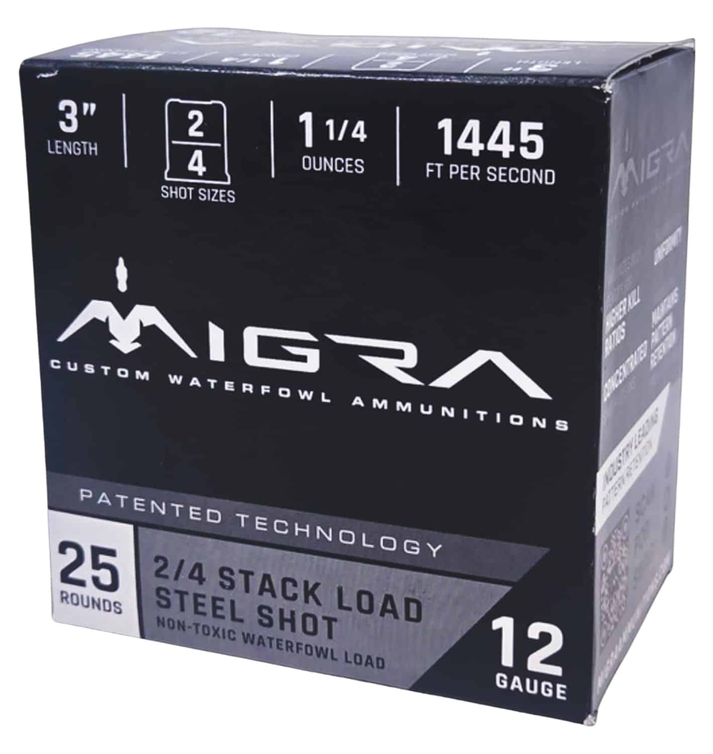 Migra Ammunitions M12SS24 Staxd 12Gauge 3" 1 1/4oz 2/4 Shot 25 Per Box/10 Case
