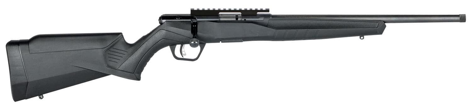 Savage Arms 70803 B Series FV-SR Full Size 17 HMR 10+1 16.25" Matte Black Heavy Threaded Barrel, Matte Black Picatinny Rail Carbon Steel Receiver, Matte Black Fixed Synthetic Stock, Right Hand