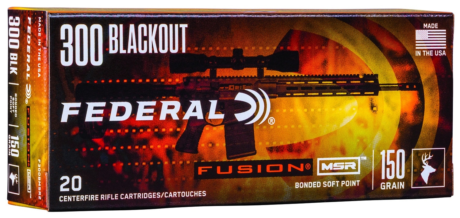 Federal F300BMSR2 Fusion MSR 300Blackout 150gr Bonded Soft Point 20 Per Box/10 Case
