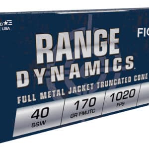 Fiocchi 40SWA Range Dynamics  40S&W 170gr Full Metal Jacket Truncated Cone 50 Per Box/20 Case
