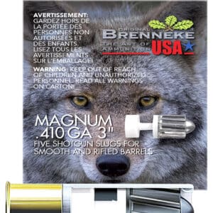 Brenneke SL4103M Magnum 410Gauge 3" 1/4oz Slug Shot 5 Per Box/90 Case