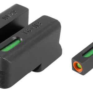 TruGlo TG13NV3PC TFX Pro Black | Green Tritium & Fiber Optic Orange Outline Front Sight Green Tritium & Fiber Optic Rear Sight
