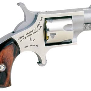North American Arms 22S Mini-Revolver 22 Short 5rd 1.13" Barrel, Overall Stainless Steel Finish, Rosewood Birdshead Grip