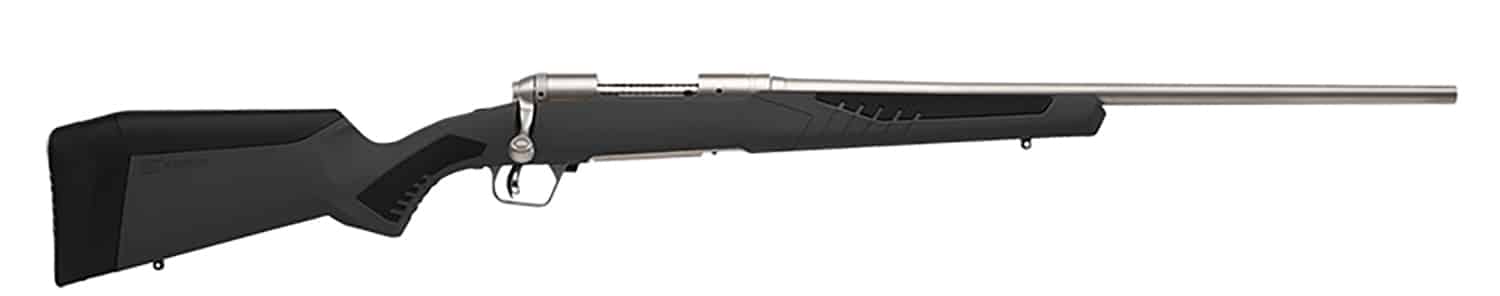 Savage Arms 57078 110 Storm Full Size 308 Win 4+1 22" Matte Stainless Button-Rifled Barrel, Matte Drilled & Tapped Stainless Steel Receiver, AccuStock Matte Gray Synthetic Stock, Right Hand