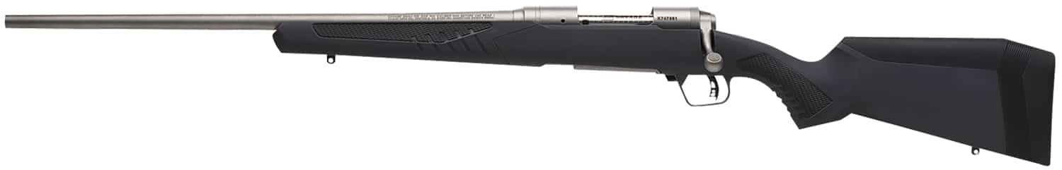 Savage Arms 57056 110 Storm Full Size 270 Win 4+1 22" Matte Button-Rifled Barrel, Matte Drilled & Tapped Stainless Steel Receiver, AccuStock Matte Gray Synthetic Stock, Left Hand