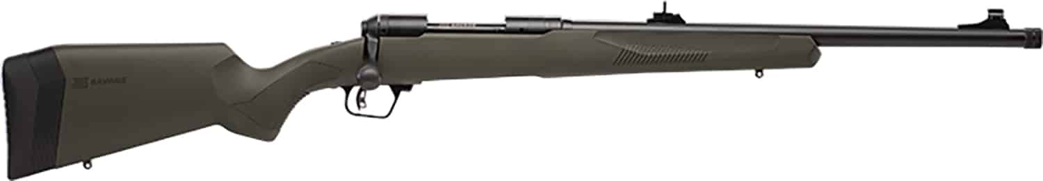 Savage Arms 57019 110 Hog Hunter Full Size 308 Win 4+1 20" Matte Black Threaded Barrel, Carbon Steel Drilled & Tapped Receiver, AccuFit w/Adj Comb & LOP OD Green Synthetic Stock, Right Hand