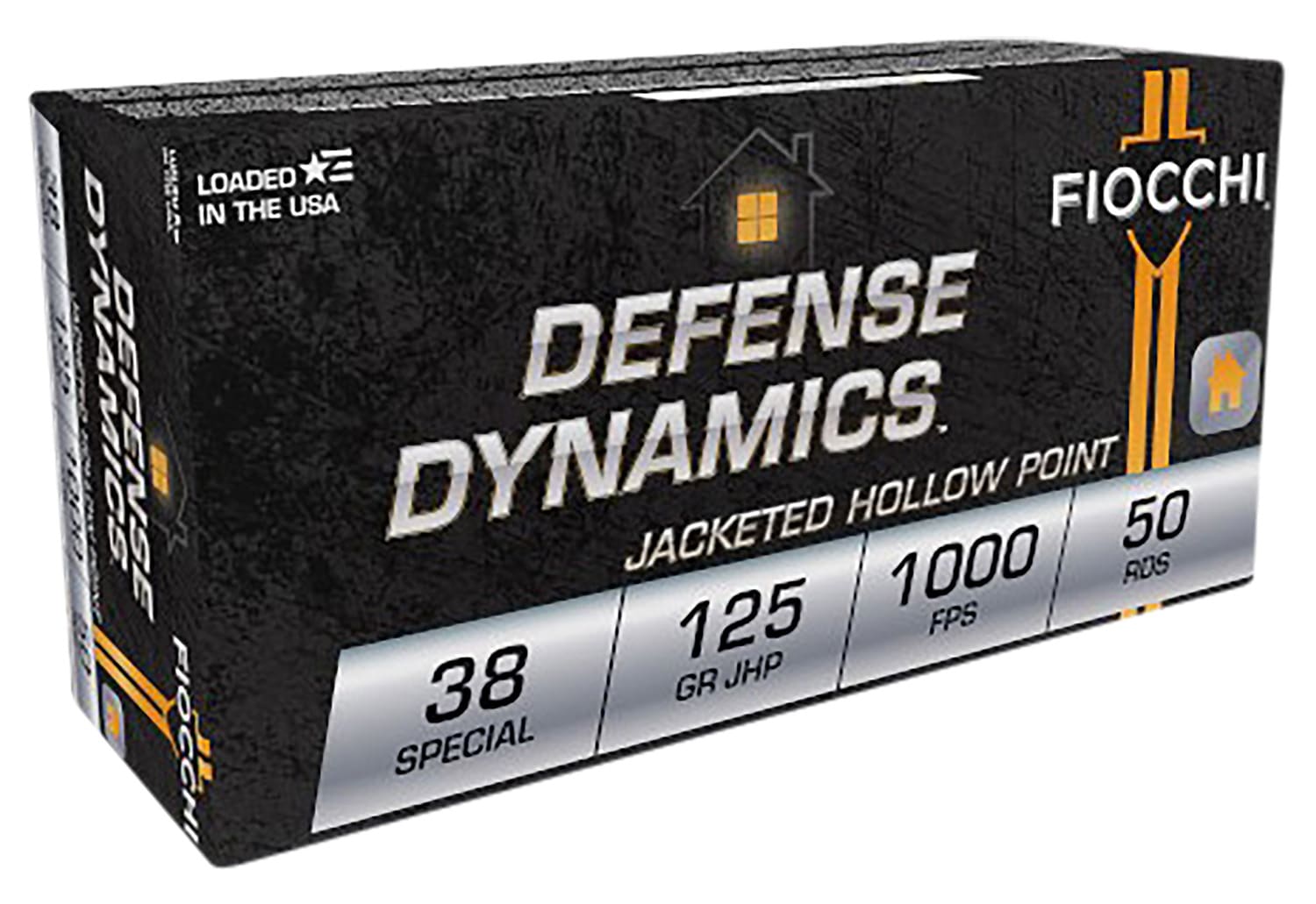 Fiocchi 38F Defense Dynamics 38Special 125gr Jacketed Hollow Point 50 Per Box/20 Case