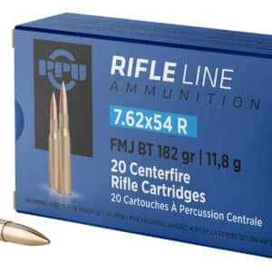 PPU PP76254F Metric Rifle  7.62x54mmR 182gr Full Metal Jacket Boat Tail 20 Per Box/10 Case