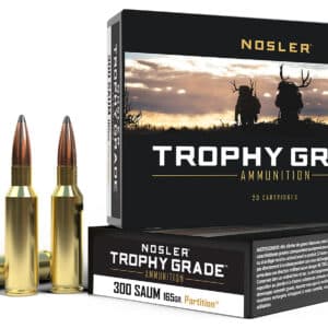 Nosler 60061 Trophy Grade  300RemSAUM 165gr Nosler Spitzer Partition 20 Per Box/10 Case