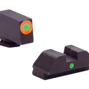 AmeriGlo GL205 i-Dot Sight  Set for Glock  Green Tritium Orange Outline Front Sight-Green Tritium Rear Sight