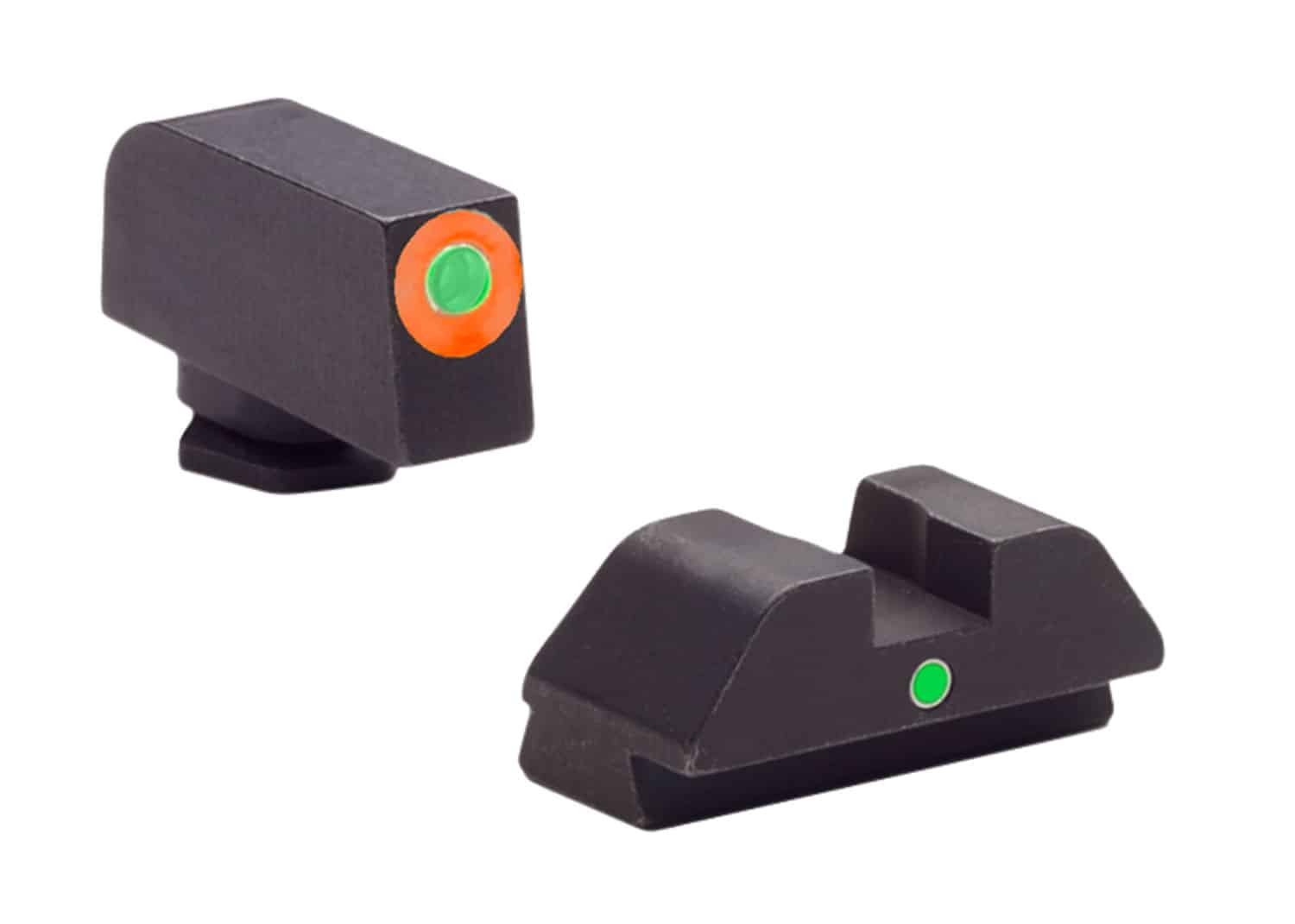 AmeriGlo GL205 i-Dot Sight Set for Glock Green Tritium Orange Outline Front Sight-Green Tritium Rear Sight