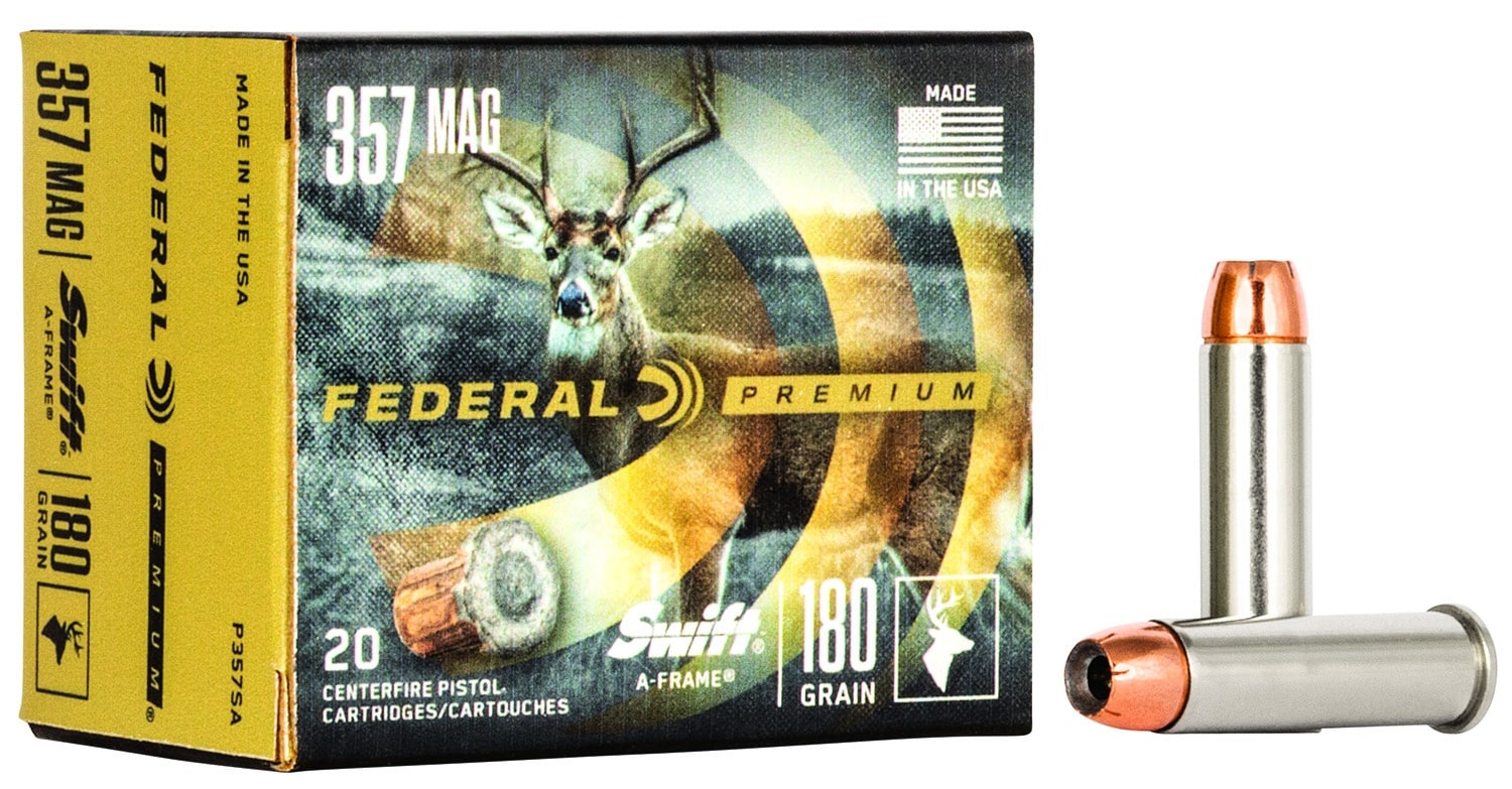 Federal P357SA Premium 357Mag 180gr Swift A Frame 20 Per Box/10 Case
