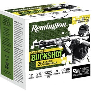 Remington Ammunition 20411 Express Buckshot 12Gauge 2.75" 00Buck Shot 25 Per Box/10 Case