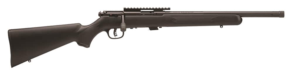 Savage Arms 96699 93R17 FV-SR Full Size 17 HMR 5+1 16.50" Matte Black Heavy Threaded Barrel, Matte Black Picatinny Rail Carbon Steel Receiver, Matte Black Fixed Varmint Synthetic Stock, Right Hand