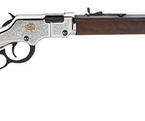 Henry H004AB Golden Boy American Beauty 22 Short, 22 Long or 22 LR Caliber with 16 LR/21 Short Capacity, 20" Blued Barrel, Nickel-Plated Metal Finish & American Walnut Stock Right Hand (Full Size)