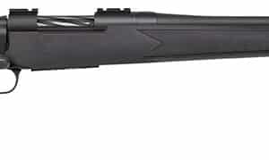 Mossberg 27843 Patriot  Full Size 22-250 Rem 5+1 22" Matte Blued Fluted Barrel, Drilled & Tapped Matte Blued Stainless Steel Receiver, Black Fixed Synthetic Stock, Right Hand