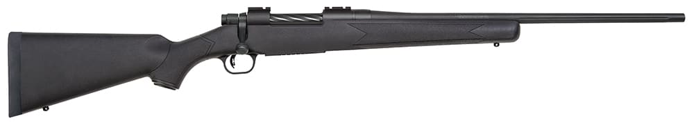 Mossberg 27877 Patriot Full Size 25-06 Rem 5+1 22" Matte Blued Fluted Barrel, Drilled & Tapped Matte Blued Stainless Steel Receiver, Walnut Fixed Stock, Right Hand