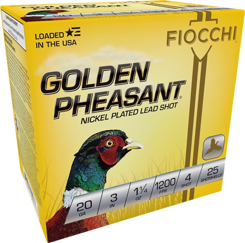 FIOCCHI GOLDEN PHEASANT 20GA - 3" 1-1/4OZ #4 25RD 10BX/CS