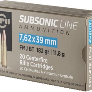 PPU SUBSONIC 7.62X39 182GR FMJ - 20RD 50BX/CS